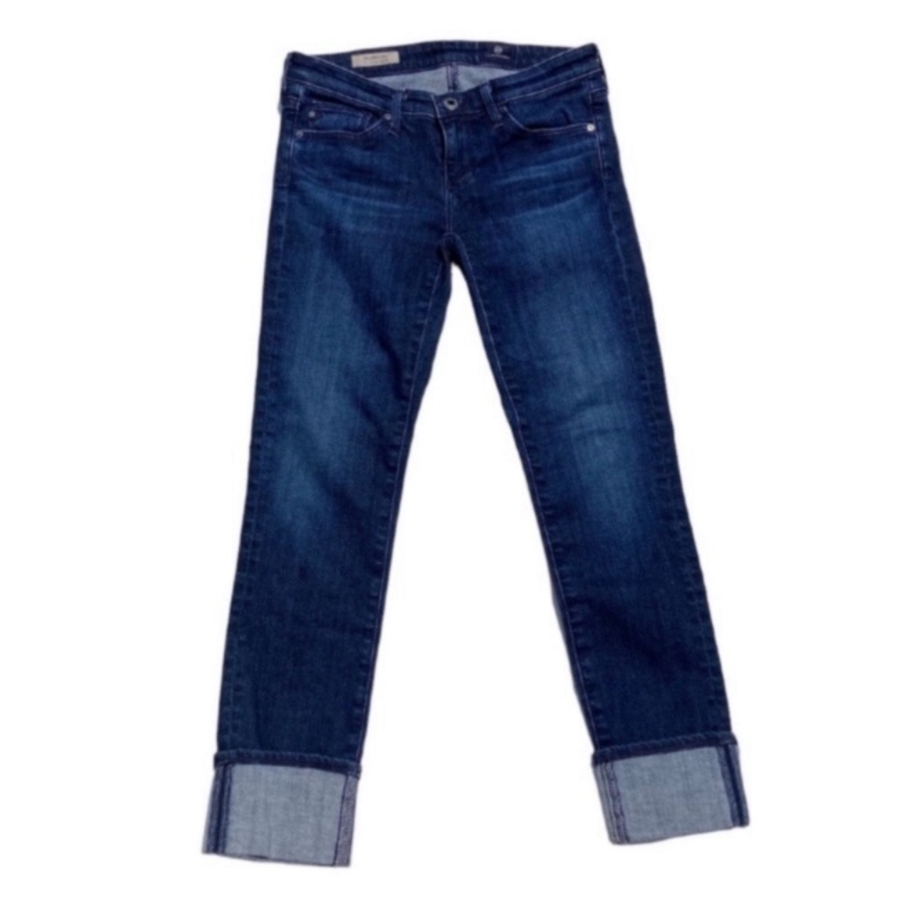 Ag Adriano Goldschmied The Stevie Cuff Slim Straight Cropped Jeans Size …
